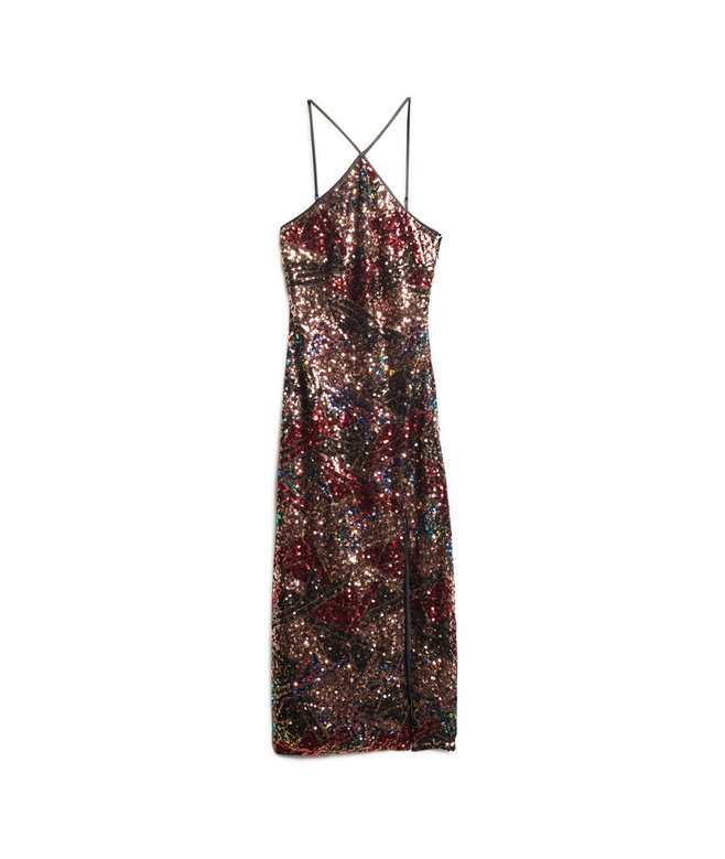 Sequin Halter Midi Dress Sequin Halter Midi Dress