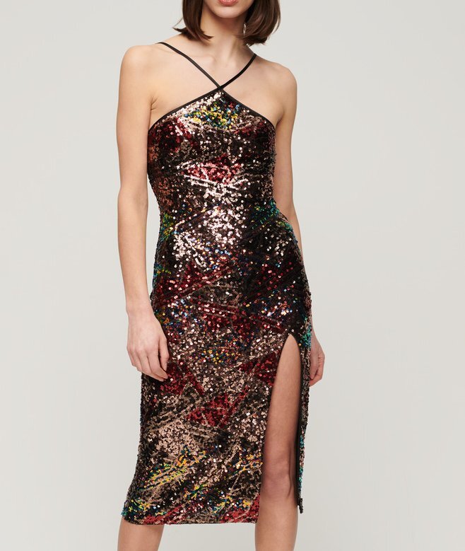Sequin Halter Midi Dress Sequin Halter Midi Dress