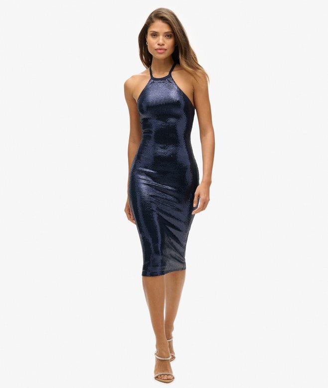 Sequin Halter Neck Midi Dress Sequin Halter Neck Midi Dress