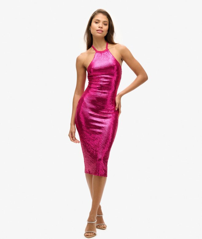 Sequin Halter Neck Midi Dress Sequin Halter Neck Midi Dress