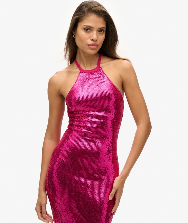 Sequin Halter Neck Midi Dress Sequin Halter Neck Midi Dress