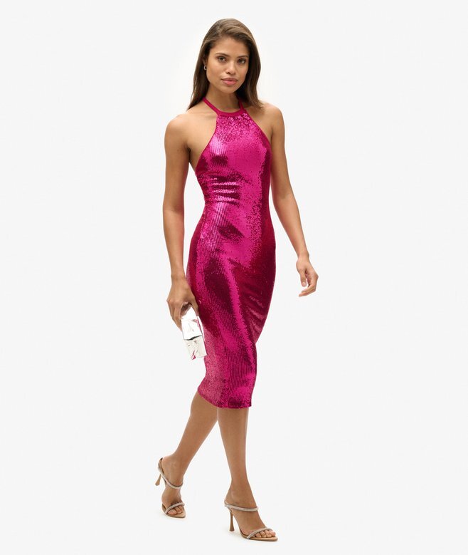 Sequin Halter Neck Midi Dress Sequin Halter Neck Midi Dress