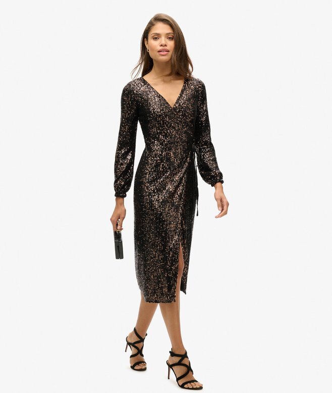 Sequin Wrap Maxi Dress Sequin Wrap Maxi Dress