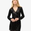 Sequin Wrap Mini Dress Sequin Wrap Mini Dress