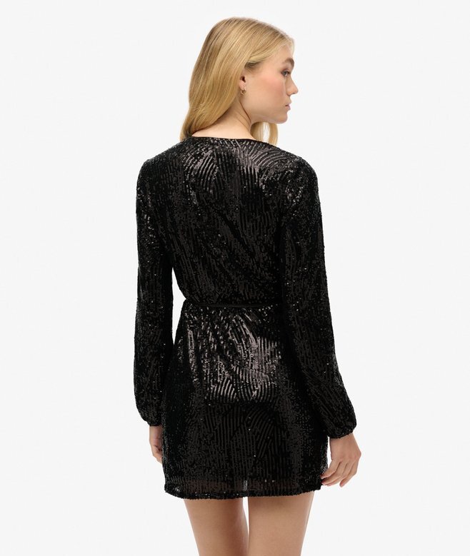 Sequin Wrap Mini Dress Sequin Wrap Mini Dress