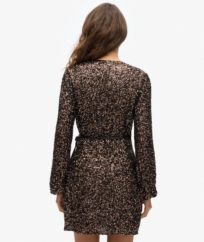 Sequin Wrap Mini Dress Sequin Wrap Mini Dress