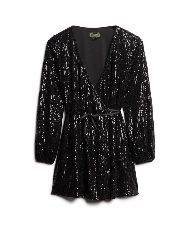 Sequin Wrap Mini Dress Sequin Wrap Mini Dress