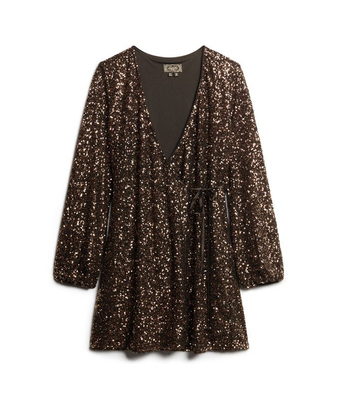 Sequin Wrap Mini Dress Sequin Wrap Mini Dress
