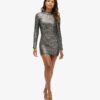 Sequinned Mock Neck Mini Dress Sequinned Mock Neck Mini Dress