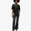 Sheer Short Sleeve Sequin Top