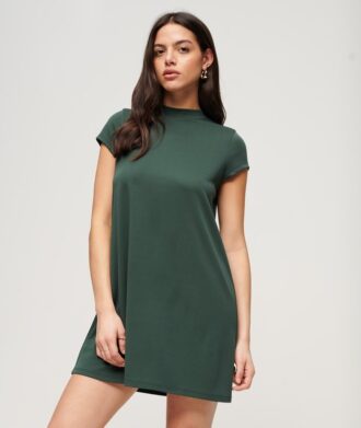 Short Sleeve A-Line Mini Dress