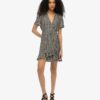 Short Sleeve Printed Mini Wrap Dress Short Sleeve Printed Mini Wrap Dress