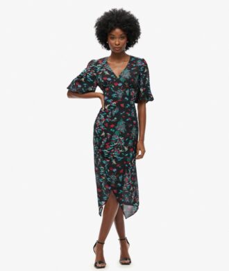 Short Sleeve Sheer Midi Dress