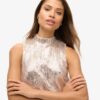 Sleeveless Sequin a Line Mini Dress Sleeveless Sequin a Line Mini Dress