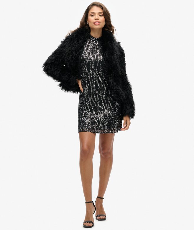Sleeveless Sequin a Line Mini Dress Sleeveless Sequin a Line Mini Dress