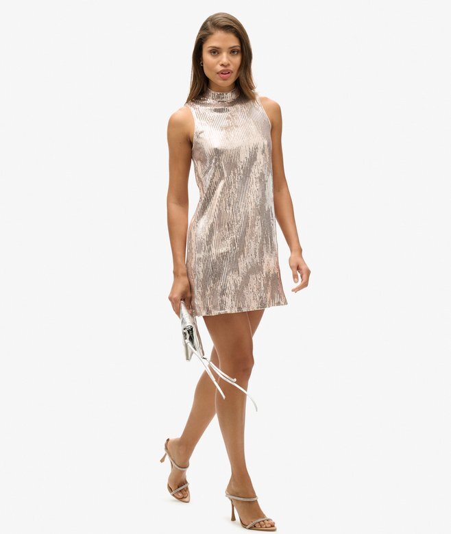 Sleeveless Sequin a Line Mini Dress Sleeveless Sequin a Line Mini Dress