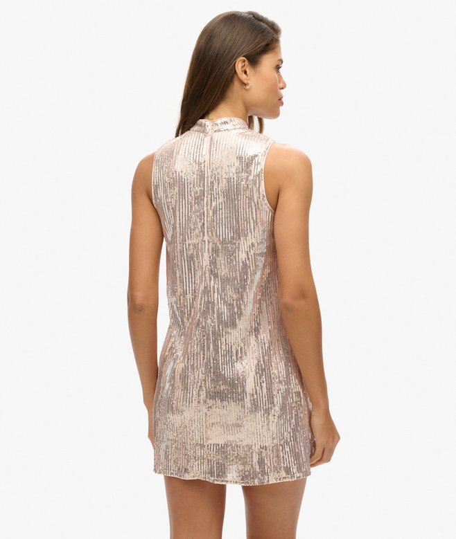Sleeveless Sequin a Line Mini Dress Sleeveless Sequin a Line Mini Dress