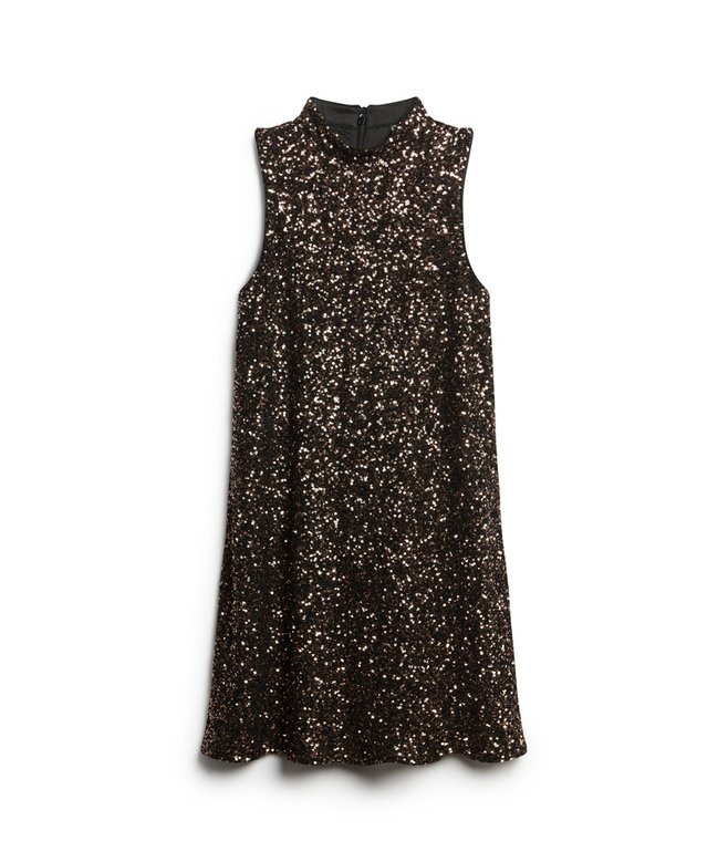 Sleeveless Sequin a Line Mini Dress Sleeveless Sequin a Line Mini Dress