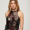 Sleeveless Sequin Racer Top