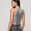Sleeveless Sequin Racer Top Sleeveless Sequin Racer Top