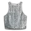 Sleeveless Sequin Racer Top Sleeveless Sequin Racer Top
