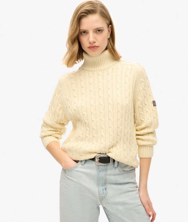 Slouchy Cable Roll Neck Jumper Slouchy Cable Roll Neck Jumper
