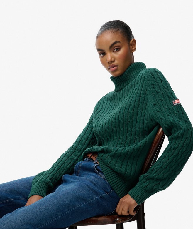 Slouchy Cable Roll Neck Jumper Slouchy Cable Roll Neck Jumper