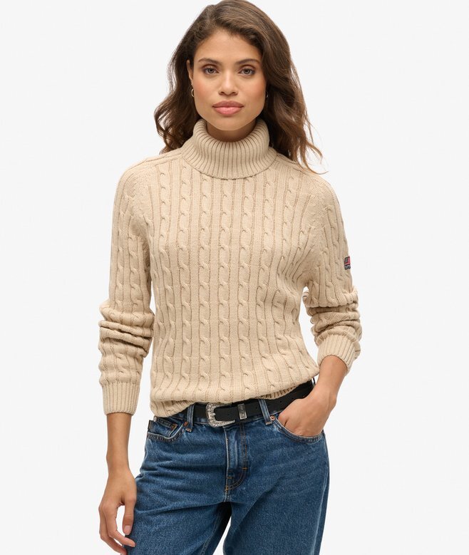 Slouchy Cable Roll Neck Jumper Slouchy Cable Roll Neck Jumper