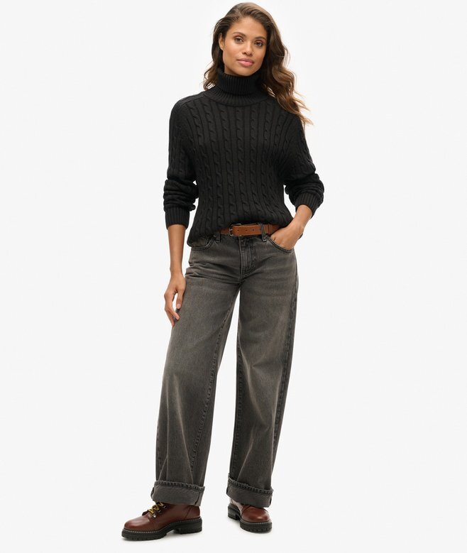 Slouchy Cable Roll Neck Jumper Slouchy Cable Roll Neck Jumper