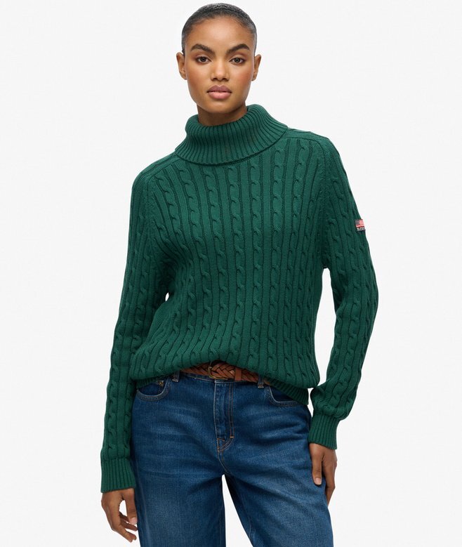 Slouchy Cable Roll Neck Jumper Slouchy Cable Roll Neck Jumper