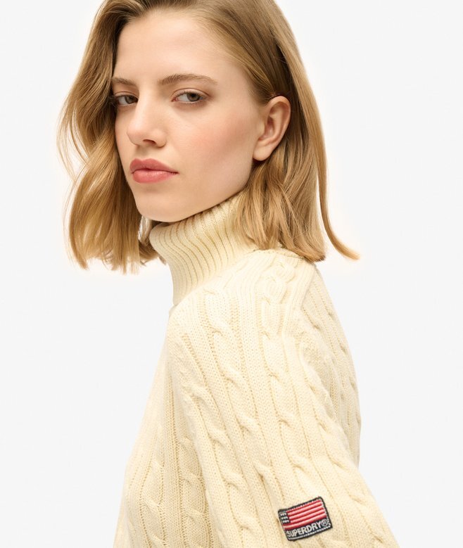 Slouchy Cable Roll Neck Jumper Slouchy Cable Roll Neck Jumper
