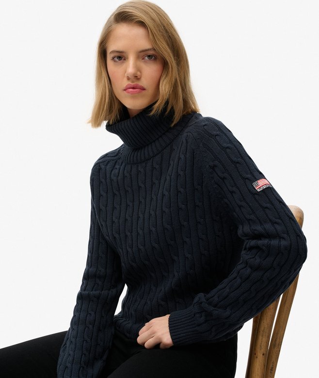 Slouchy Cable Roll Neck Jumper Slouchy Cable Roll Neck Jumper