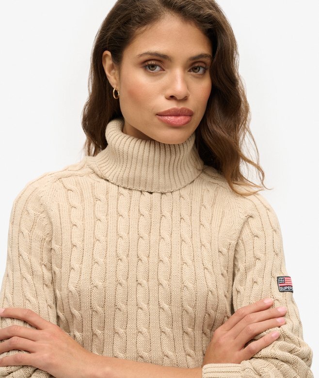 Slouchy Cable Roll Neck Jumper Slouchy Cable Roll Neck Jumper