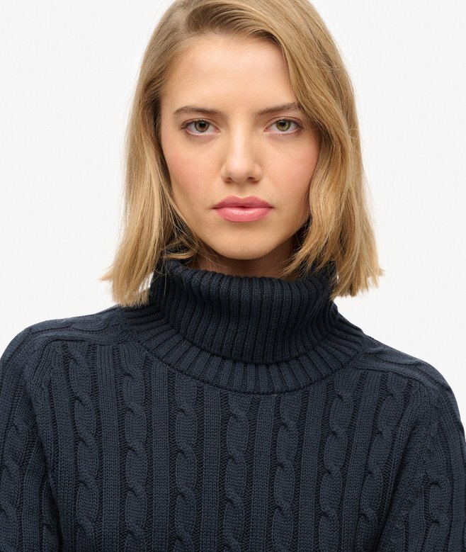 Slouchy Cable Roll Neck Jumper Slouchy Cable Roll Neck Jumper