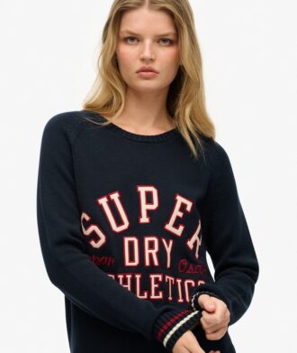 Slouchy Knitted Graphic Crew Jumper