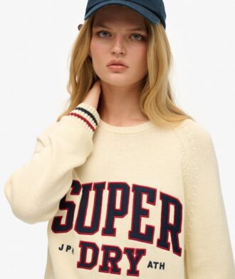 Slouchy Knitted Graphic Crew Jumper