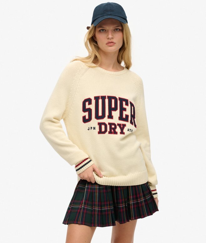 Slouchy Knitted Graphic Crew Jumper Slouchy Knitted Graphic Crew Jumper