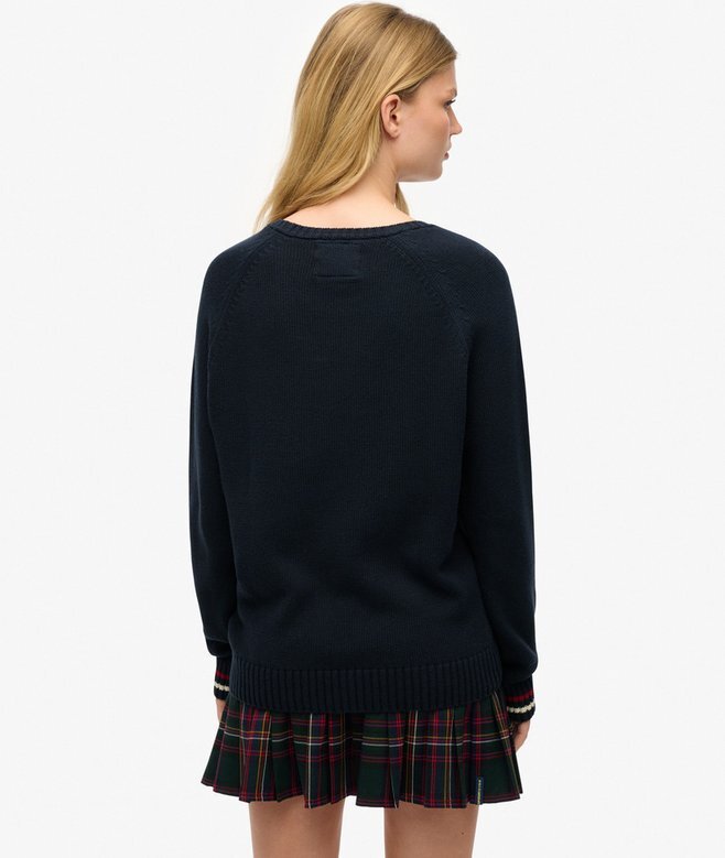 Slouchy Knitted Graphic Crew Jumper Slouchy Knitted Graphic Crew Jumper