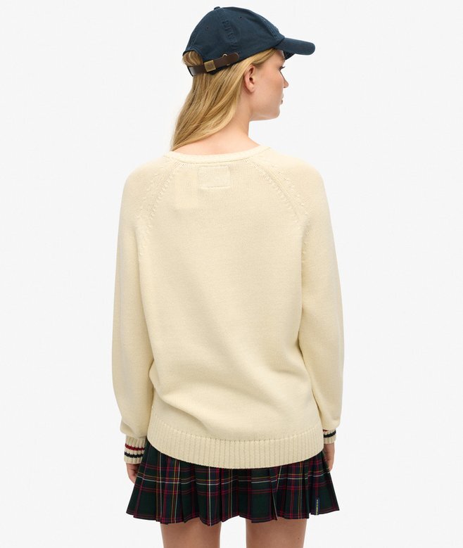 Slouchy Knitted Graphic Crew Jumper Slouchy Knitted Graphic Crew Jumper