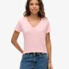 Slub Embroidered V-Neck T-Shirt