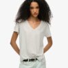 Slub Embroidered V-Neck T-Shirt