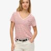 Slub Embroidered V-Neck T-Shirt