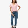 Slub Embroidered V-Neck T-Shirt