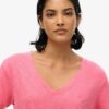Slub Embroidered V-Neck T-Shirt