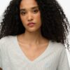 Slub Embroidered V-Neck T-Shirt