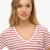 Slub Embroidered V-Neck T-Shirt