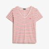 Slub Embroidered V-Neck T-Shirt