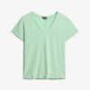 Slub Embroidered V-Neck T-Shirt