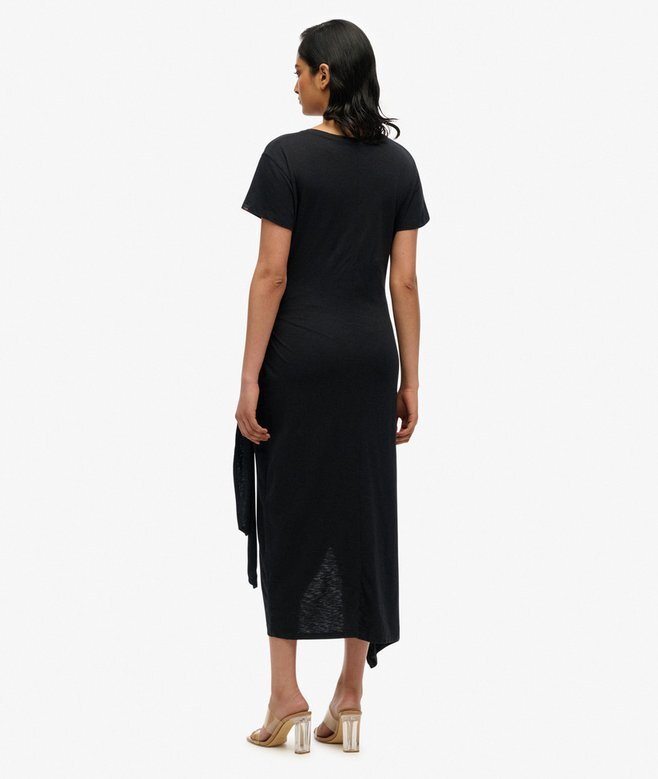 Slub Midi Wrap Dress Slub Midi Wrap Dress
