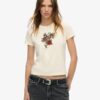 Small Tattoo Rhinestone Fitted T-Shirt